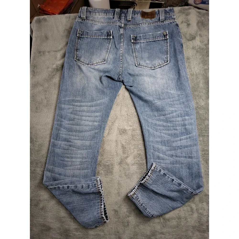 Mens Carbon 2 Colbalt Blue Denim Straight Leg Jeans Size 34x30. Preppy....